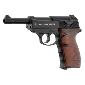 Pistolet Co2 culasse fixe BORNER C41 P38 cal. 4.5mm BB's  Chez DEVILLE ARMORY. Votre armurerie en ligne.
