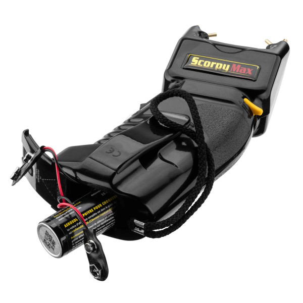 Electrochoc et aérosol de défense SCORPY MAX  Chez DEVILLE ARMORY. Votre armurerie en ligne.
