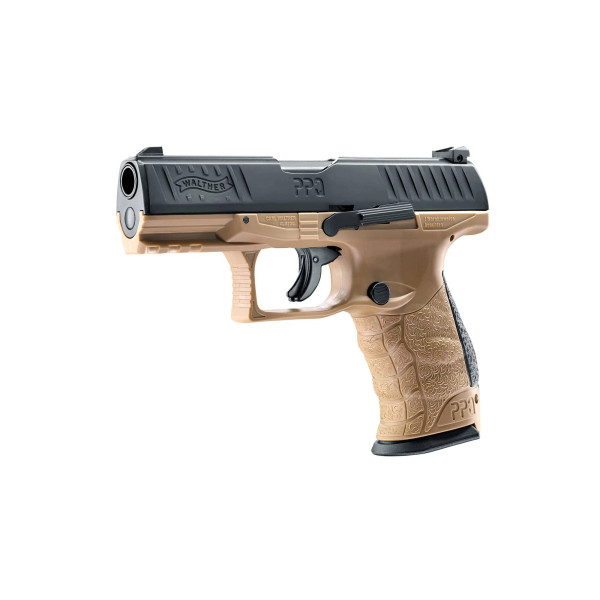 Pistolet CO2 Walther PPQ M2 T4E tan cal. 43  Chez DEVILLE ARMORY. Votre armurerie en ligne.
