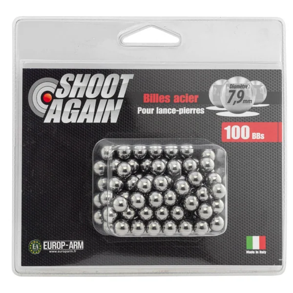 Shoot Again 100 billes Acier - 7,9 mm.