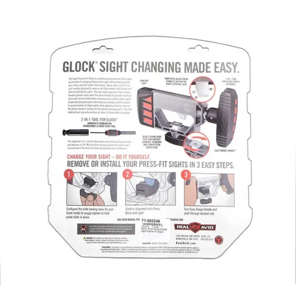 REAL AVID AVGLOCKSP Sight Pusher pour Glock