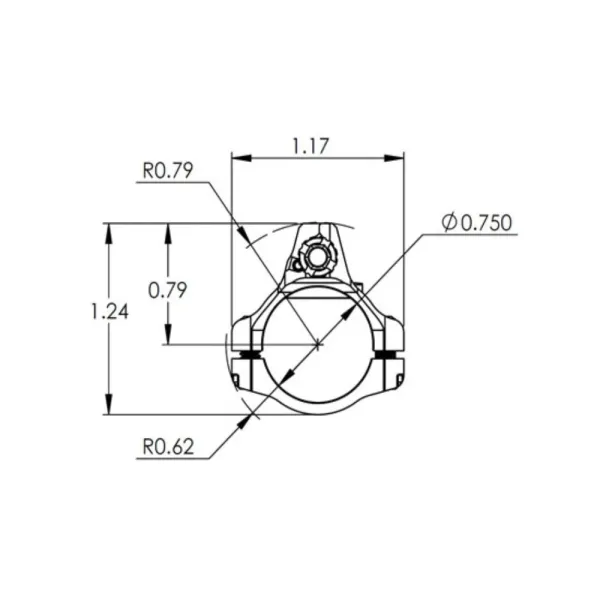 JP Two-Piece Adjustable Gas Block with Detent, .750 Bore, Black Stainless, Ultra Low Profile