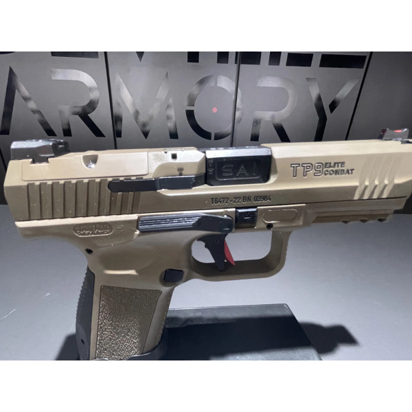 Pistolet CANIK TP-9 ELITE COMBAT FDE 9X19  Chez DEVILLE ARMORY. Votre armurerie en ligne.