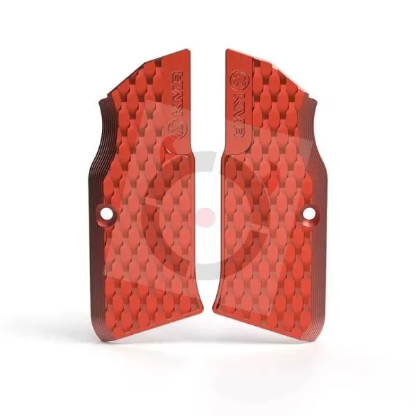 Plaquettes Grip KMR Waves Rouge Aluminium