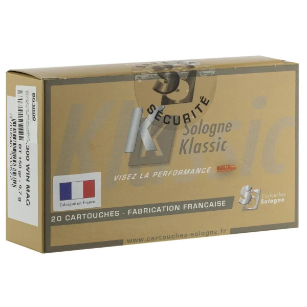 Cartouches à percussion centrale Sologne .300 Win Mag