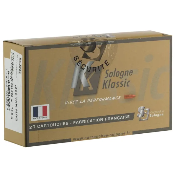 Cartouches à percussion centrale Sologne .300 Win Mag