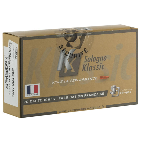 Cartouches à percussion centrale Sologne .300 Win Mag  Chez DEVILLE ARMORY. Votre armurerie en ligne.