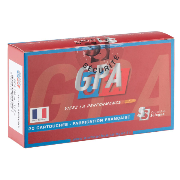 Cartouches à percussion centrale Sologne .30-06 Springfield Win à balle GPA  Chez DEVILLE ARMORY. Votre armurerie en ligne.