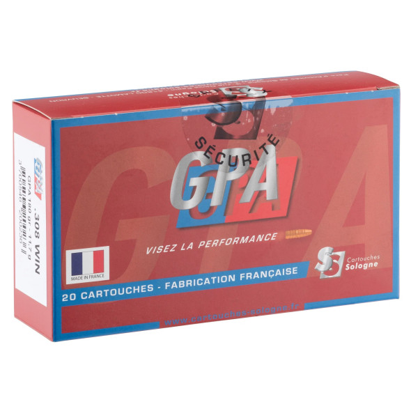 Cartouches à percussion centrale Sologne .308 Win à balle GPA  Chez DEVILLE ARMORY. Votre armurerie en ligne.