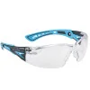 LUNETTES BOLLE RUSH+ INCOLORE PLATINIUM BRANCHES BLEUES