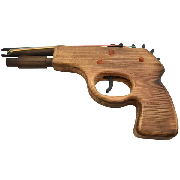 Pistolet à élastiques en bois