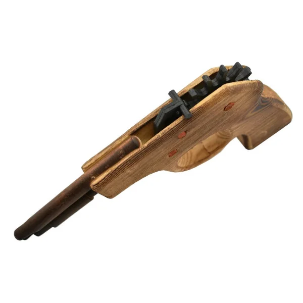 Pistolet à élastiques en bois