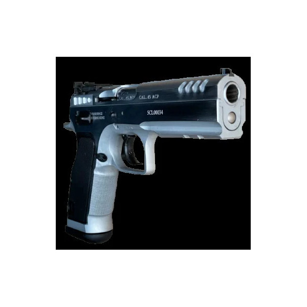 Pistolet TANFOGLIO STOCK III SPECIAL CHROME CAL. 45ACP  Chez DEVILLE ARMORY. Votre armurerie en ligne.