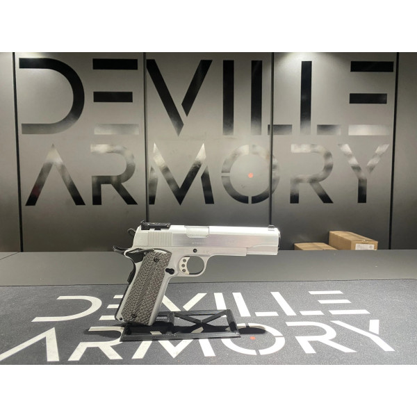 Pistolet Tanfoglio Witness 1911 Custom Chrome 9X19  Chez DEVILLE ARMORY. Votre armurerie en ligne.