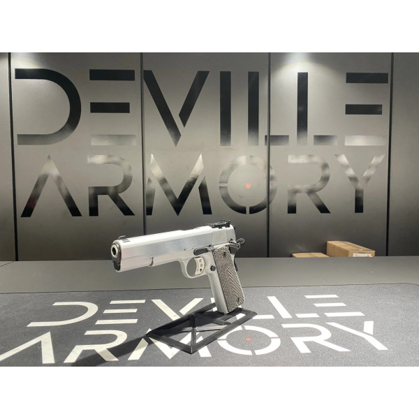 Pistolet Tanfoglio Witness 1911 Custom Chrome 9X19  Chez DEVILLE ARMORY. Votre armurerie en ligne.