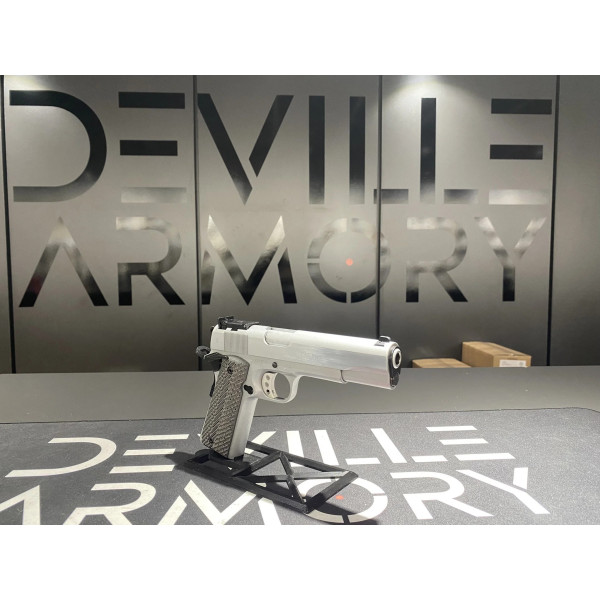 Pistolet Tanfoglio Witness 1911 Custom Chrome 9X19  Chez DEVILLE ARMORY. Votre armurerie en ligne.