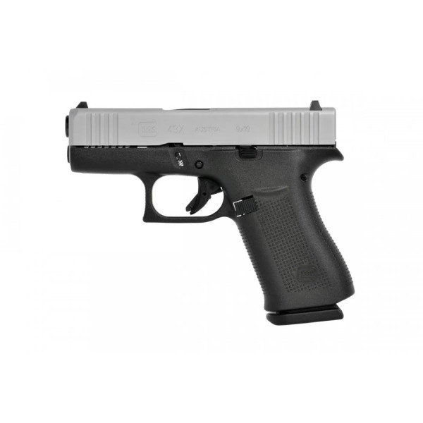 Pistolet GLOCK 43X silver  Chez DEVILLE ARMORY. Votre armurerie en ligne.