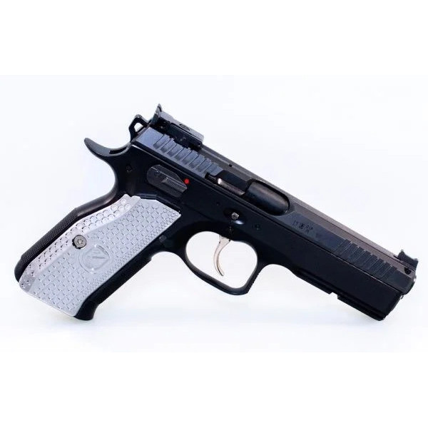 Grips épais M-ARMS Monarch 1 CZ 75 & SHADOW 1/2 Laiton chromé  Chez DEVILLE ARMORY. Votre armurerie en ligne.