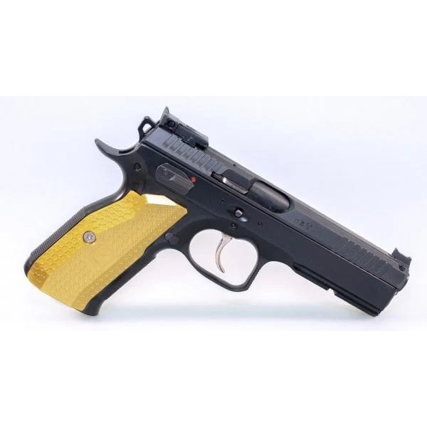 Grips M-ARMS Monarch 2 pour CZ SHADOW 2 Doré  Chez DEVILLE ARMORY. Votre armurerie en ligne.