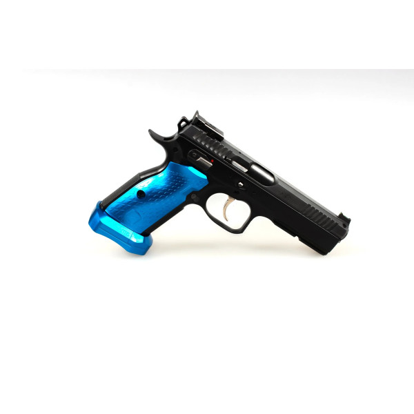 Grips & magwell M-ARMS 3D President CZ SHADOW 2 Bleu  Chez DEVILLE ARMORY. Votre armurerie en ligne.