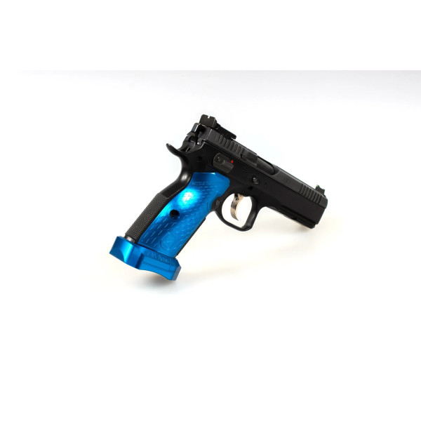Grips & magwell M-ARMS 3D President CZ SHADOW 2 Bleu  Chez DEVILLE ARMORY. Votre armurerie en ligne.
