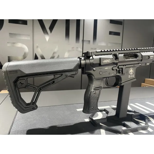 CARABINE ADC AR9 SILENCE CAL. 9X19 NOIR 9.5" GARDE MAIN 12" AVEC A-TEC PMM6 1/2X28
