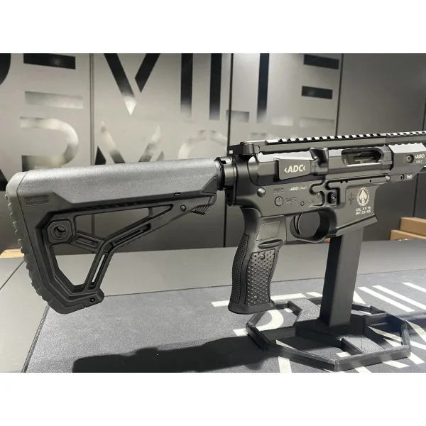 CARABINE ADC AR9 SILENCE CAL. 9X19 NOIR 9.5" GARDE MAIN 12" AVEC A-TEC PMM6 1/2X28