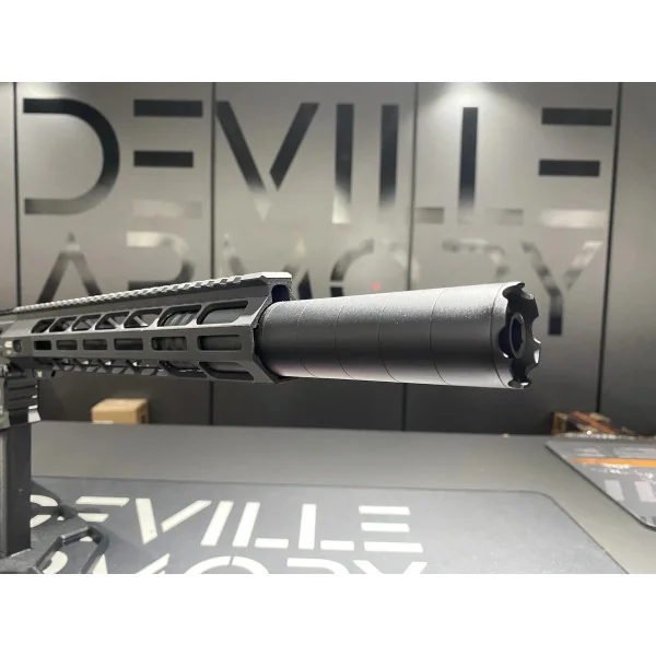 CARABINE ADC AR9 SILENCE CAL. 9X19 NOIR 9.5" GARDE MAIN 12" AVEC A-TEC PMM6 1/2X28