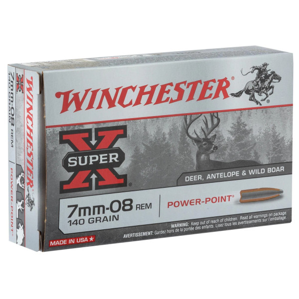 Cartouches Winchester Cal. 7-08 rem - grande chasse  Chez DEVILLE ARMORY. Votre armurerie en ligne.