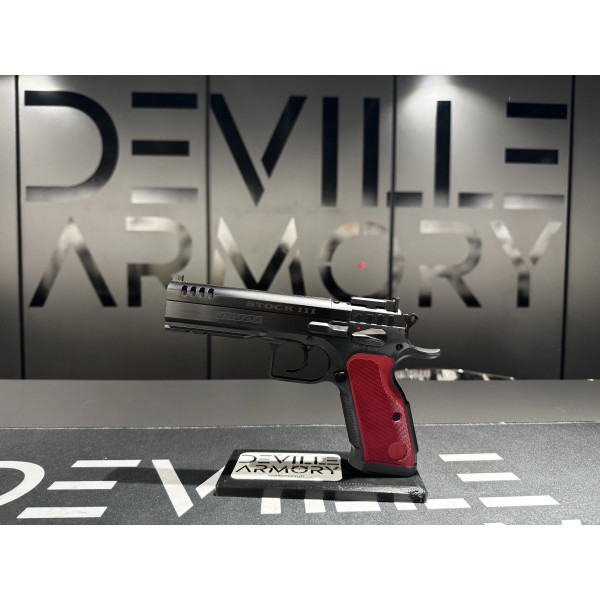 Pistolet TANFOGLIO STOCK III (3) 9X19 OPTIC READY  Chez DEVILLE ARMORY. Votre armurerie en ligne.