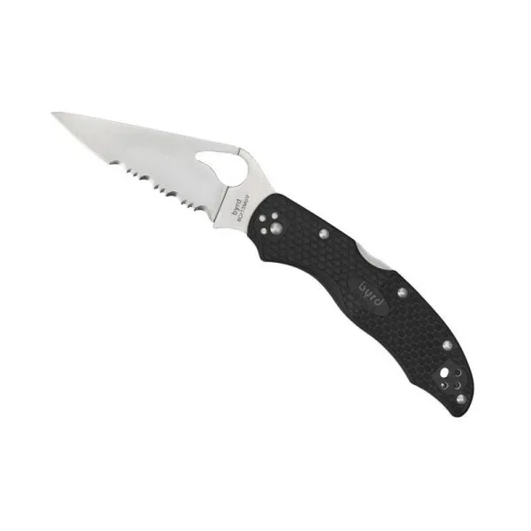 BYRD (Spyderco) Harrier 2 Semi-dentée Noir