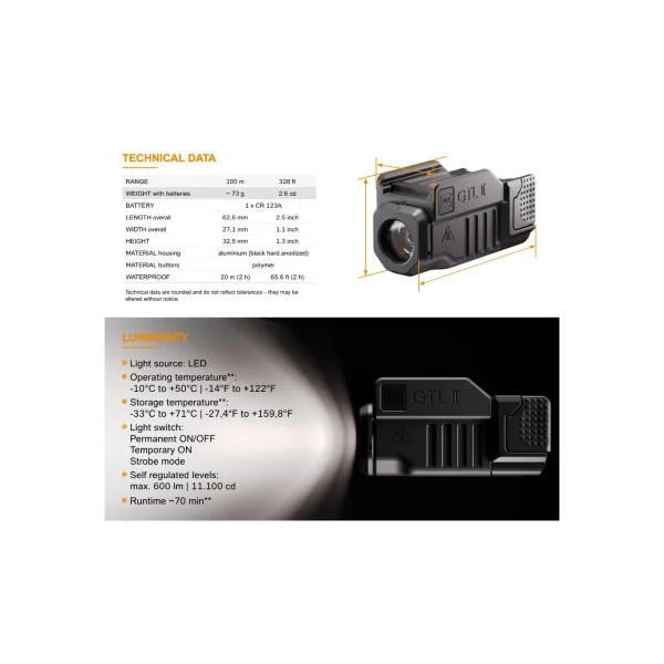 LAMPE GLOCK GTL II LED 01