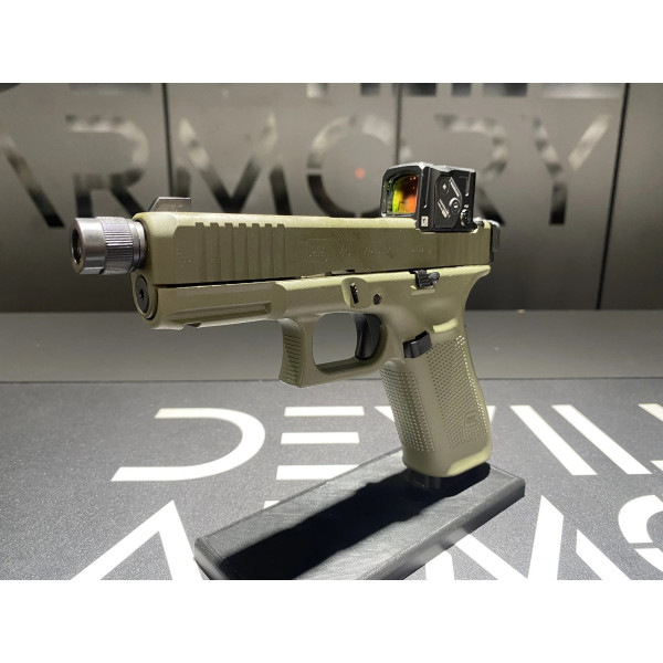 Pistolet GLOCK 45 HUNTER EDITION A-CUT FILETE COMBO AIMPOINT COA  Chez DEVILLE ARMORY. Votre armurerie en ligne.