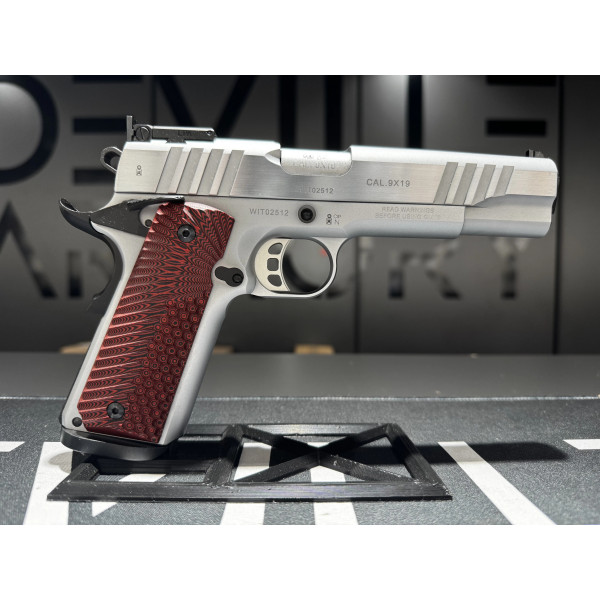 Pistolet Tanfoglio FT 1911 Custom Chrome 9X19  Chez DEVILLE ARMORY. Votre armurerie en ligne.