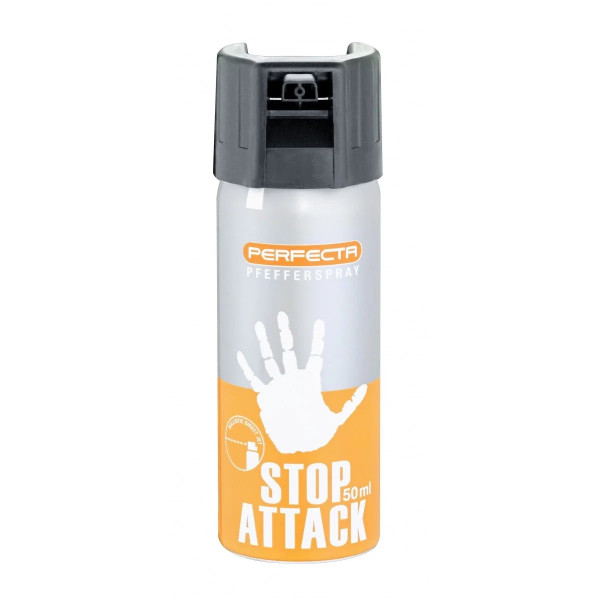 BOMBE STOP ATTACK POIVRE 50 ML PERFECTA  Chez DEVILLE ARMORY. Votre armurerie en ligne.