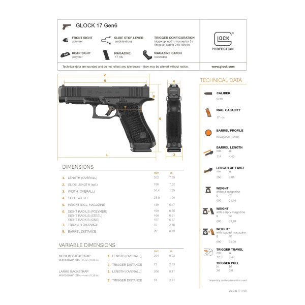 Pack GLOCK 17 GEN6 + Viseur Osight S  Chez DEVILLE ARMORY. Votre armurerie en ligne.