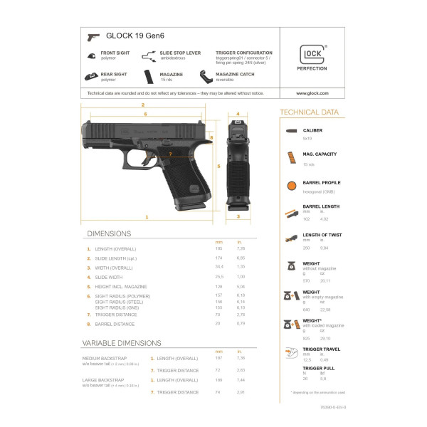 Pack GLOCK 19 GEN6 + Viseur Osight X  Chez DEVILLE ARMORY. Votre armurerie en ligne.