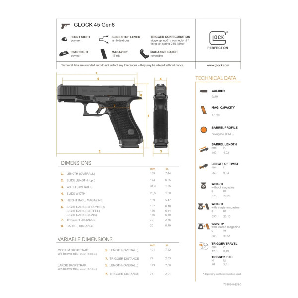 Pack GLOCK 45 GEN6 + Viseur Osight S  Chez DEVILLE ARMORY. Votre armurerie en ligne.