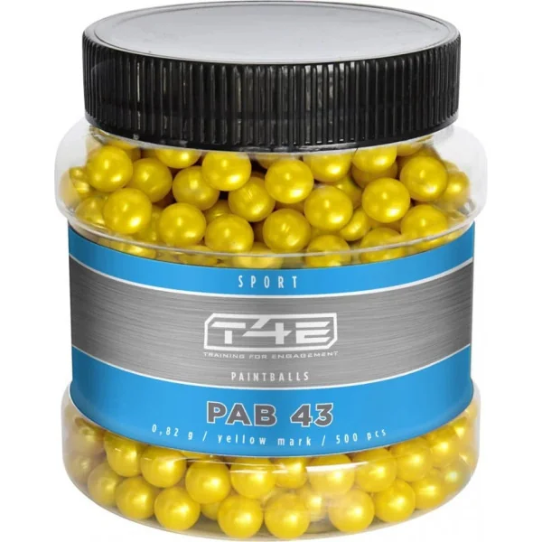 T4E BILLES PAINTBALL BIO JAUNE CAL 43 SPORT PAB 43 X500