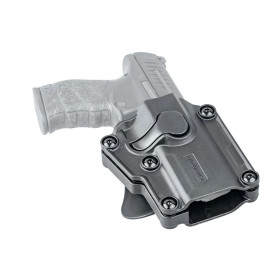 HOLSTER PADDLE POLYMERE UNIVERSEL RETENTION BOUTON  Chez DEVILLE ARMORY. Votre armurerie en ligne.