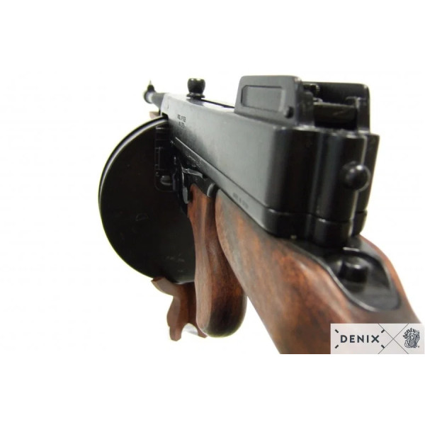 Réplique décorative Denix de la mitraillette Thomson M1928 - Chargeur camembert  Chez DEVILLE ARMORY. Votre armurerie en ligne.
