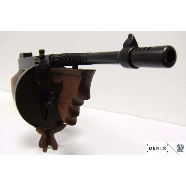Réplique décorative Denix de la mitraillette Thomson M1928 - Chargeur camembert  Chez DEVILLE ARMORY. Votre armurerie en ligne.