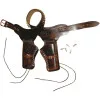 Denix Ceinturon brun pour 1 ou 2 revolvers Western