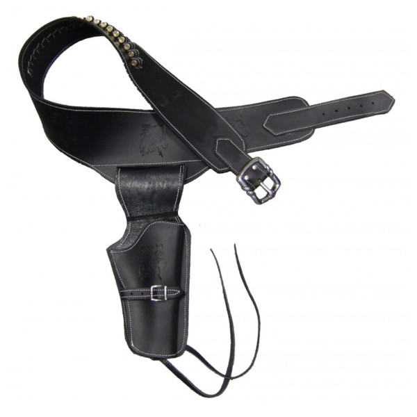 Denix Ceinturon noir avec un holster pour revolver Western