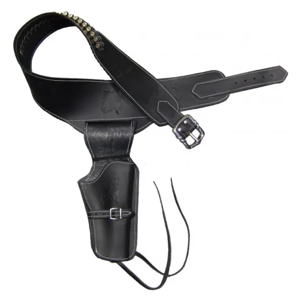 Denix Ceinturon noir avec un holster pour revolver Western