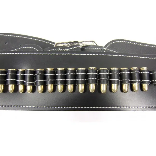 Denix Ceinturon noir avec un holster pour revolver Western