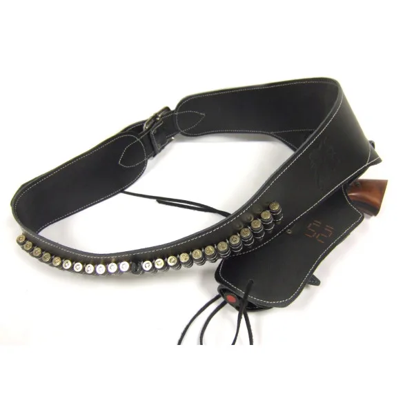 Denix Ceinturon noir avec un holster pour revolver Western