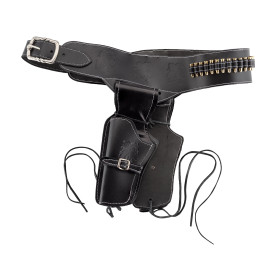 Ceinturon noir pour 1 ou 2 revolvers Western  Chez DEVILLE ARMORY. Votre armurerie en ligne.