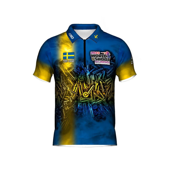 T-shirt officiel DED Suède PCCMR Worldshoot 2025, taille: 5XL, nom personnalisé: avec nom personnalisé, type de vêtements: femme