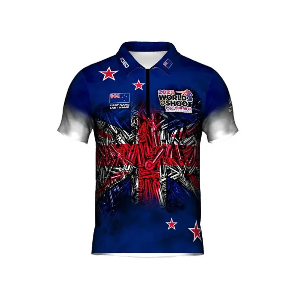 T-shirt officiel DED Nouvelle-Zélande PCCMR Worldshoot 2025, taille : 10XL, nom personnalisé : avec nom personnalisé, type de vê
